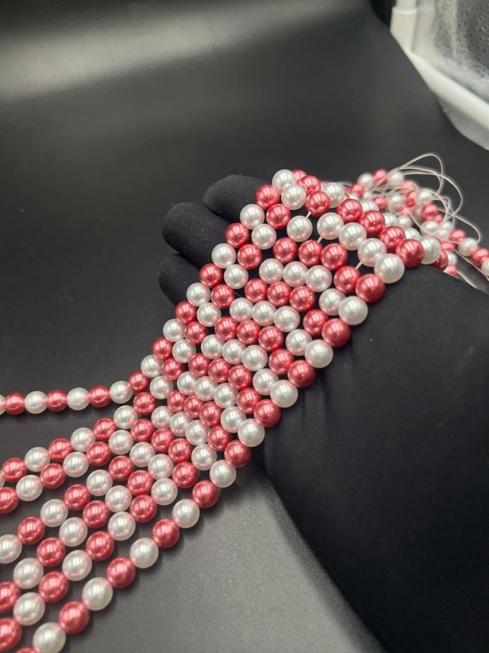 8mm Red Swarovski Replica Pearl